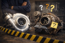 Le scandale des turbos reconditionnés_Comparaison entre un turbo reconditionné en apparence neuf et un turbo usagé présentant des défauts cachés