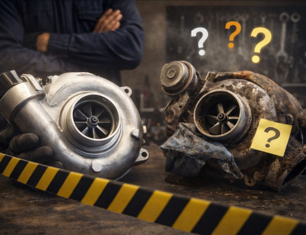 Le scandale des turbos reconditionnés_Comparaison entre un turbo reconditionné en apparence neuf et un turbo usagé présentant des défauts cachés